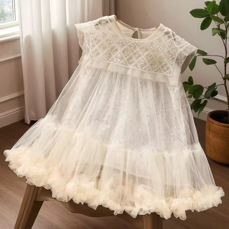 Vestido Tule Pérolas