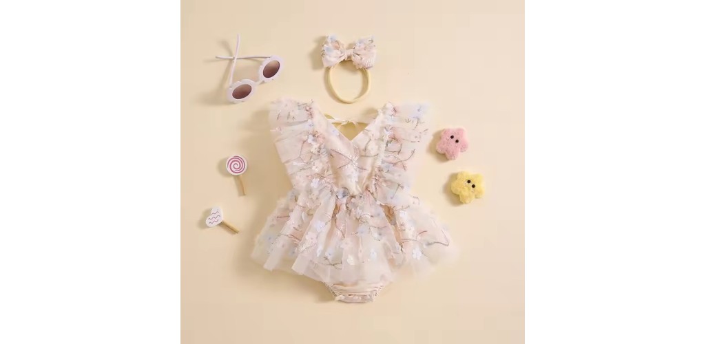 Body infantil bordado floral