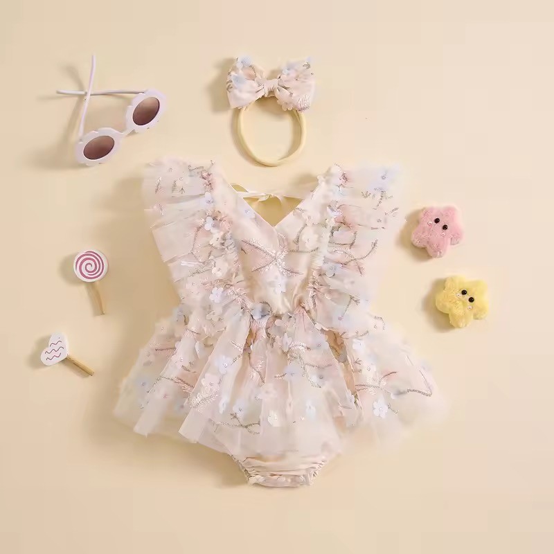 Body infantil bordado floral