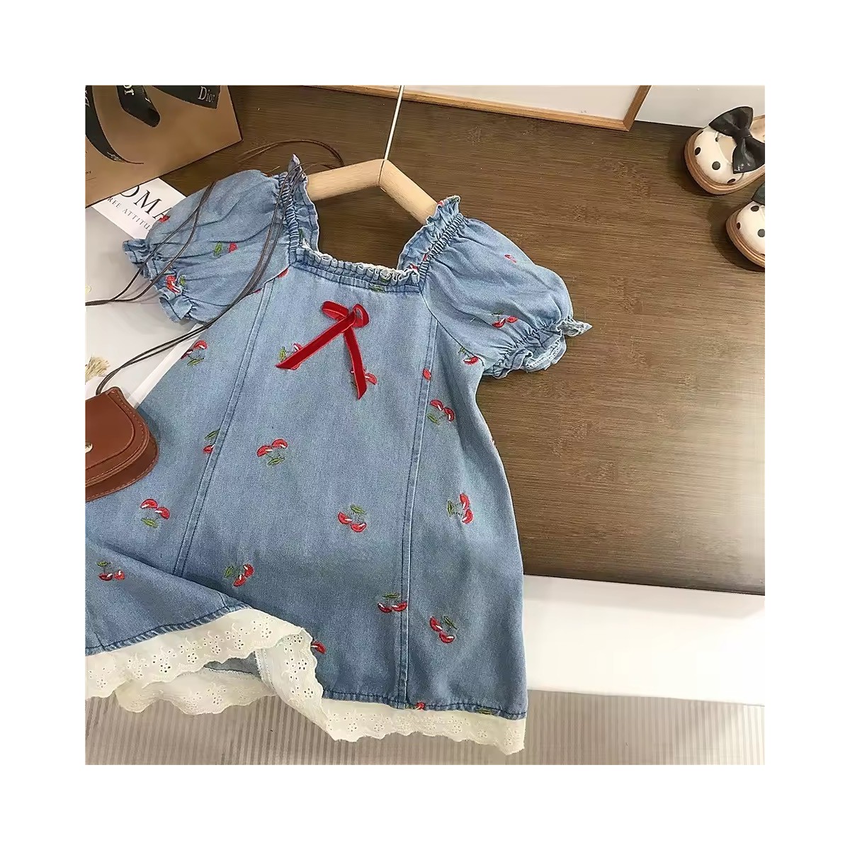 Vestido Jeans Fino Cereja