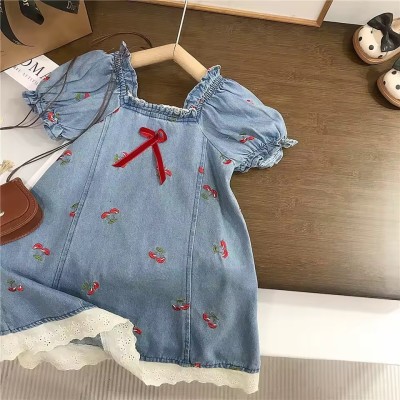 Vestido Jeans Fino Cereja